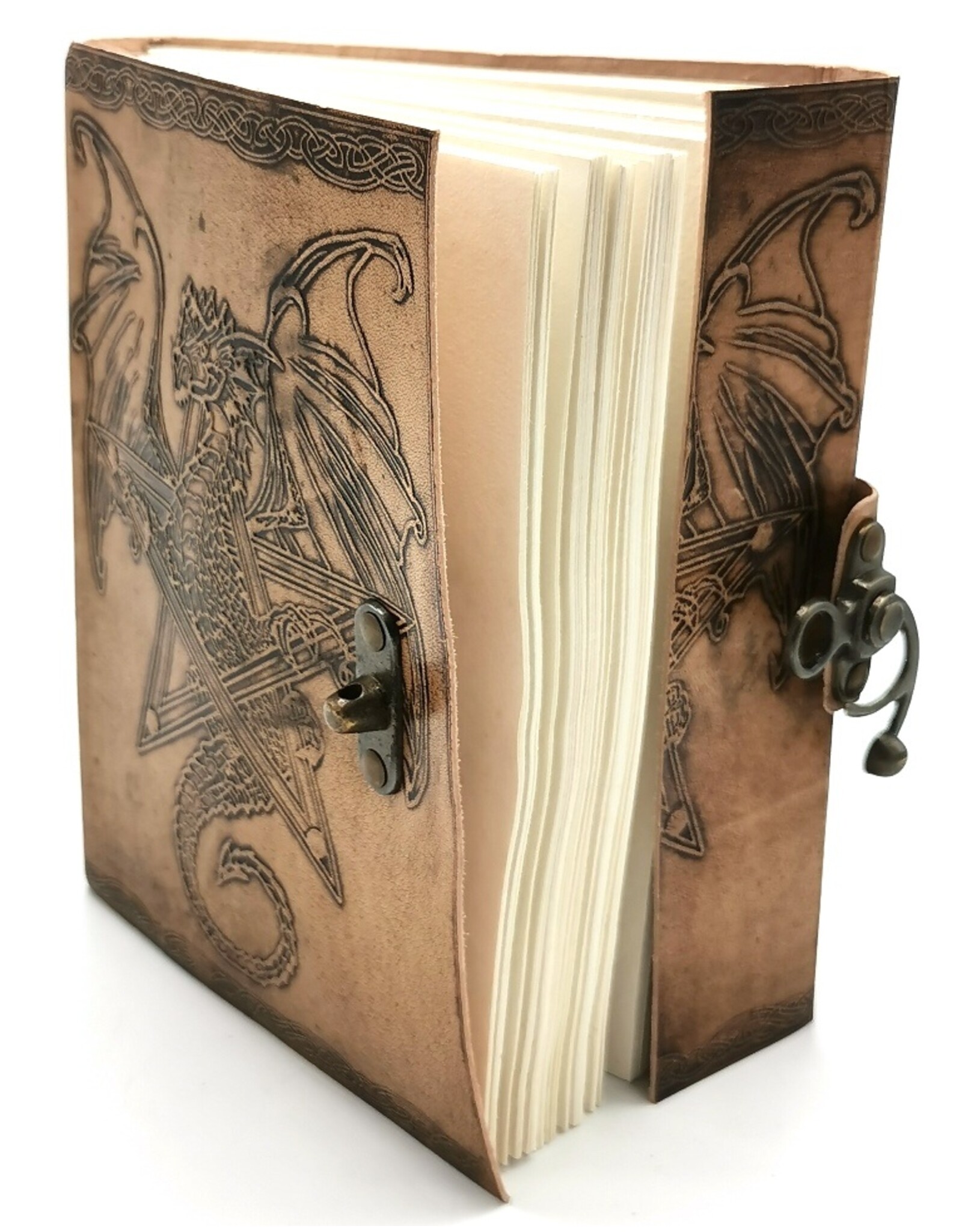 AWG Miscellaneous - Leather Journal with Embossed Dragon & Pentagram 20cm x 15cm