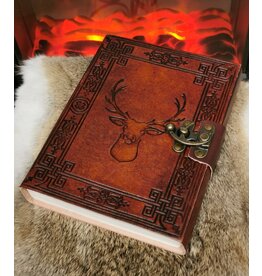 AWG Leather Journal with Embossed Stag 20cm x 15cm