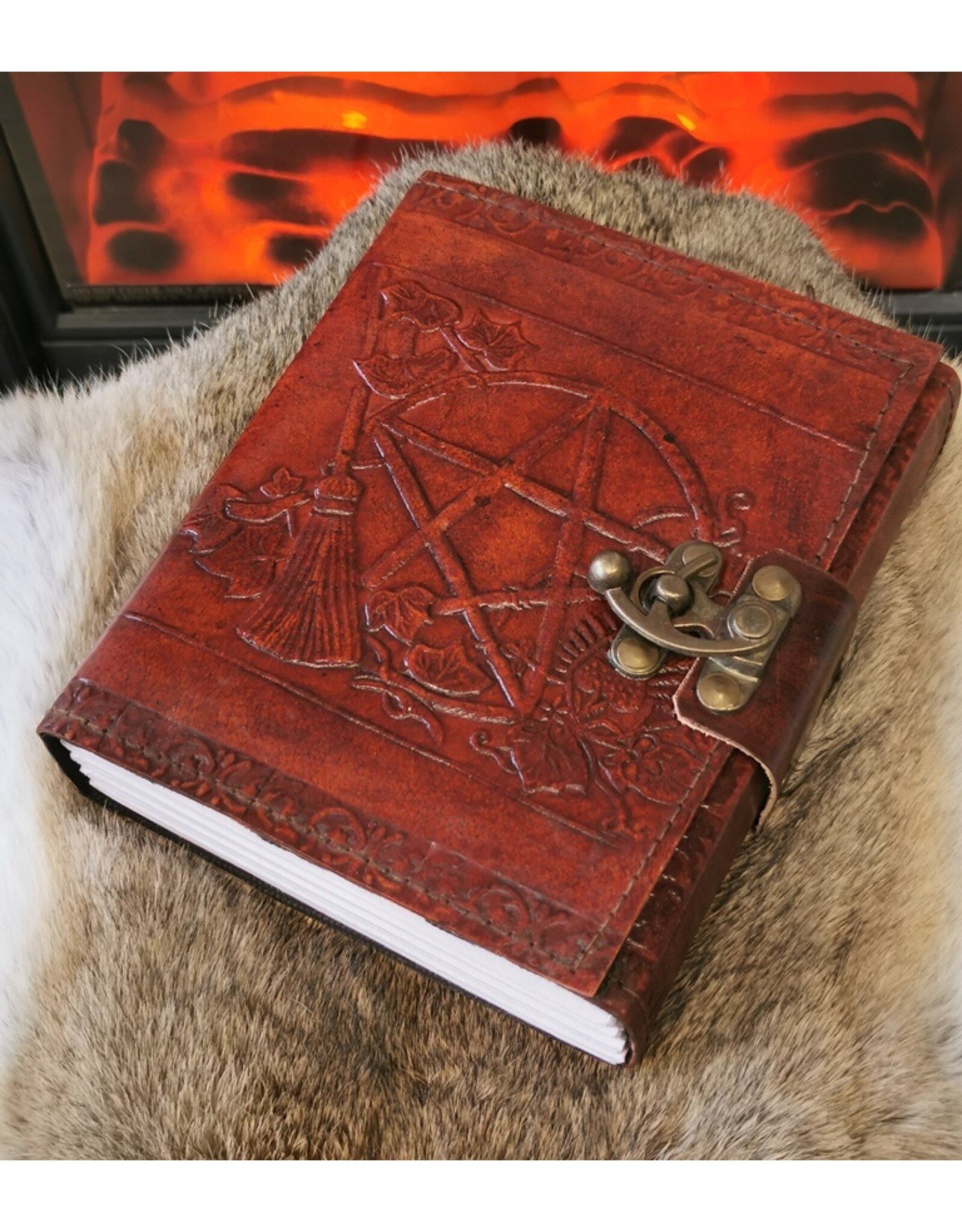 NemesisNow Miscellaneous - Leather Embossed Journal with Pentagram - Nemesis Now