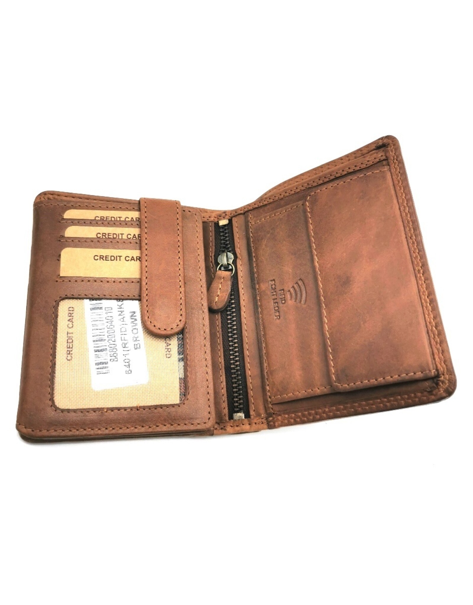 HillBurry Leather Wallets -  HillBurry Leather Wallet with Anchor vertical