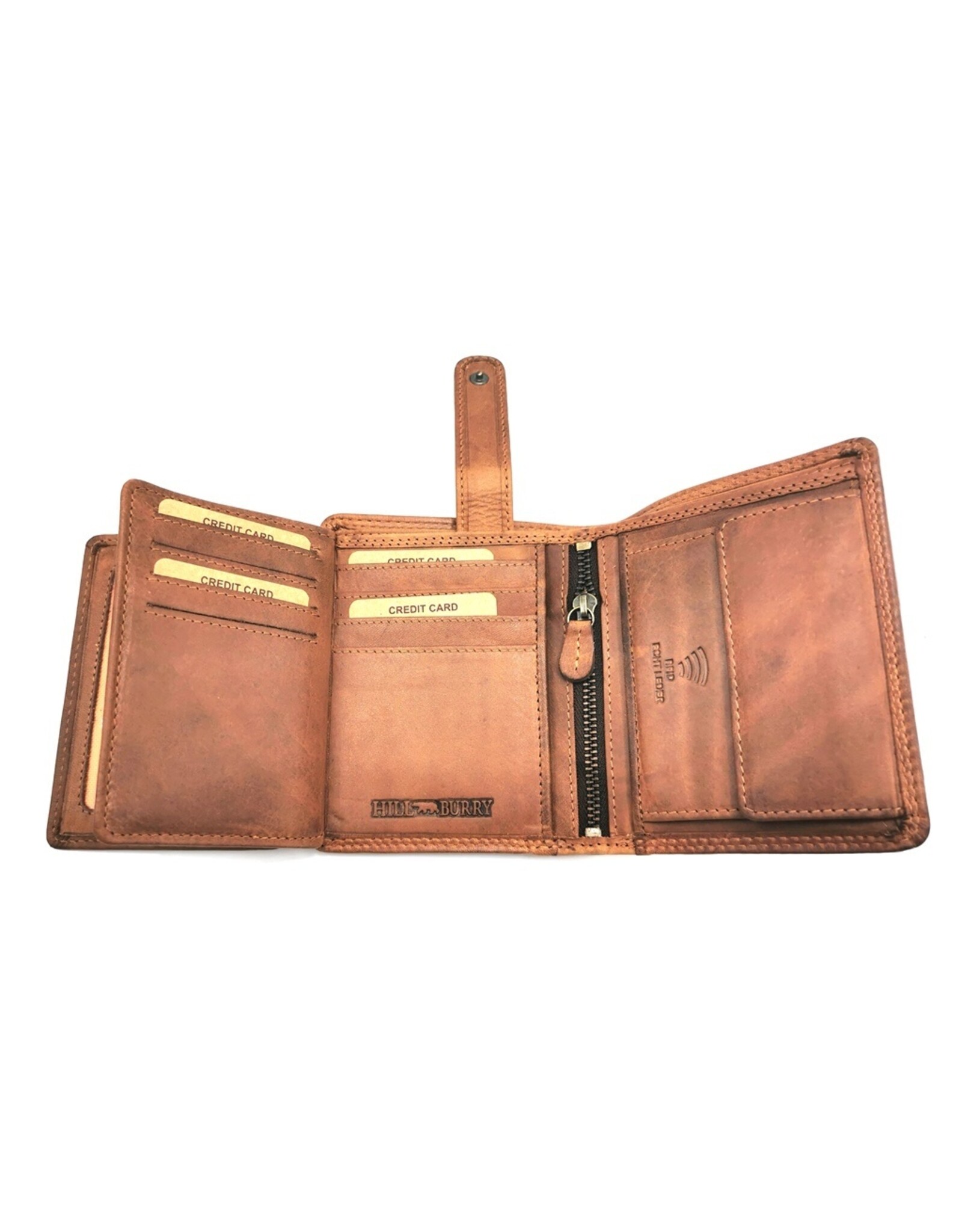 HillBurry Leather Wallets -  HillBurry Leather Wallet with Anchor vertical