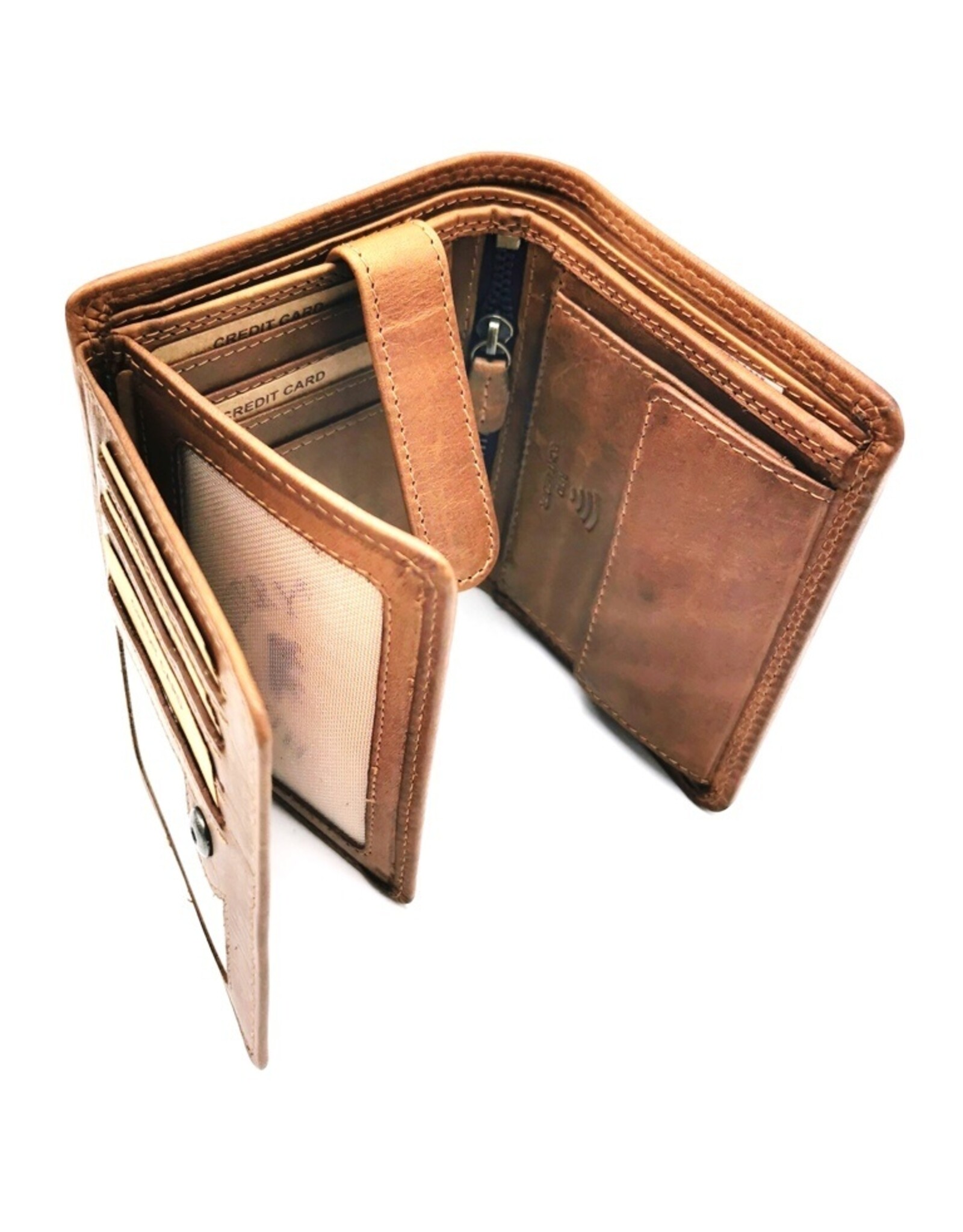 HillBurry Leather Wallets -  HillBurry Leather Wallet with Anchor vertical