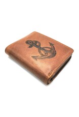 HillBurry Leather Wallets -  HillBurry Leather Wallet with Anchor vertical