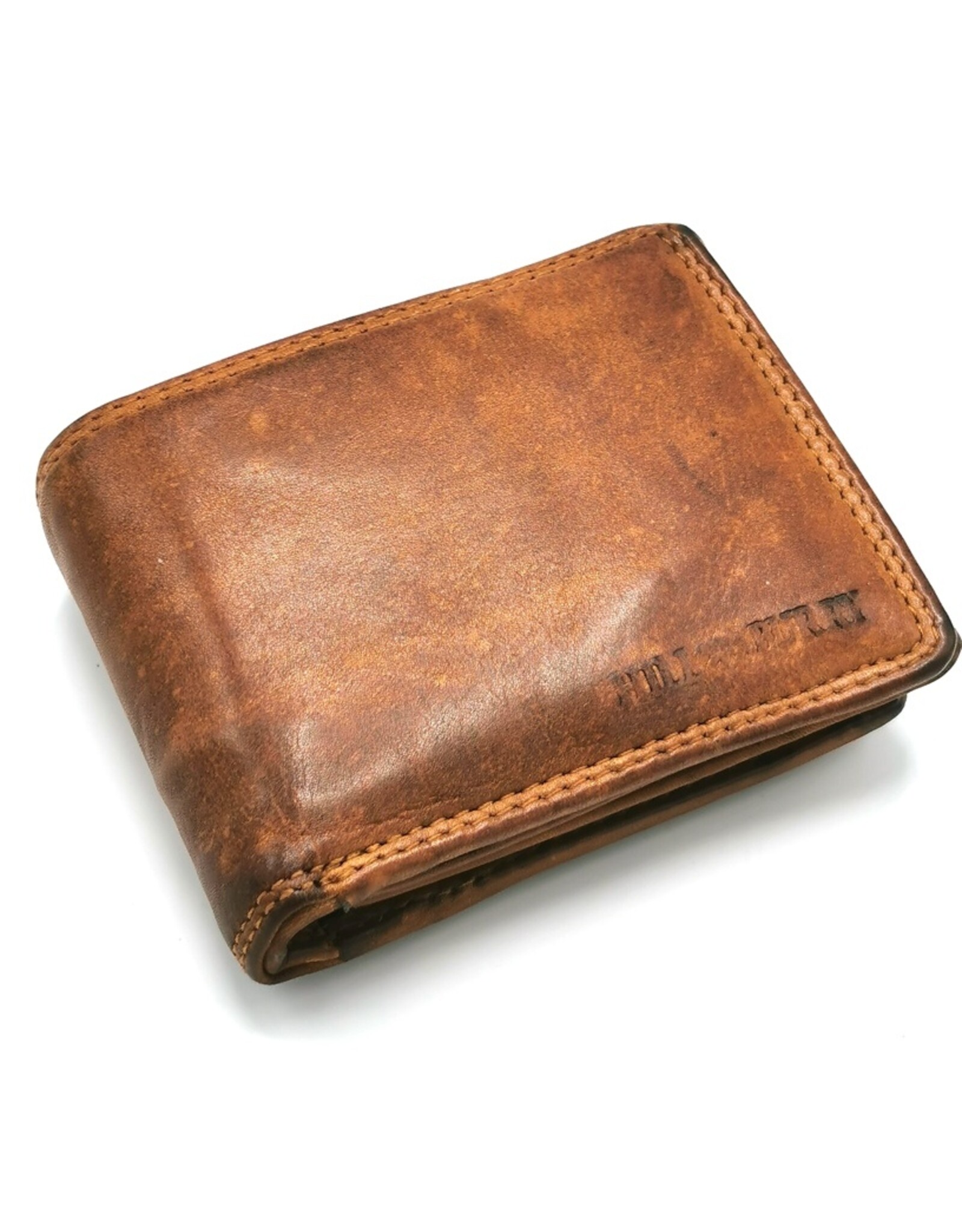 Hunters Leather Wallets - Hillburry Leather Wallet washed Leather cognac