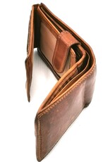 HillBurry Leren Portemonnees - Hillburry Leren Portemonnee Gewassen Leer cognac