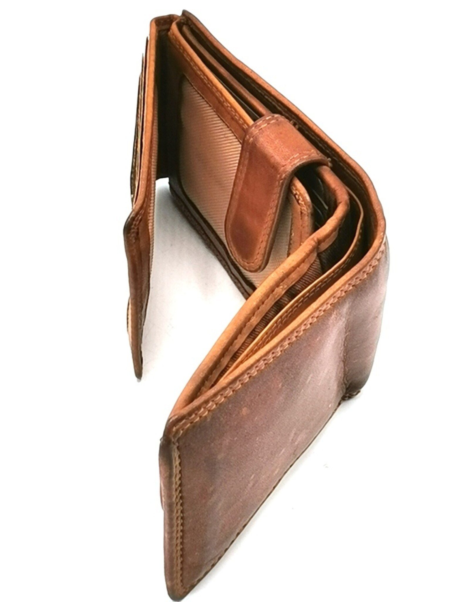 HillBurry Leren Portemonnees - Hillburry Leren Portemonnee Gewassen Leer cognac