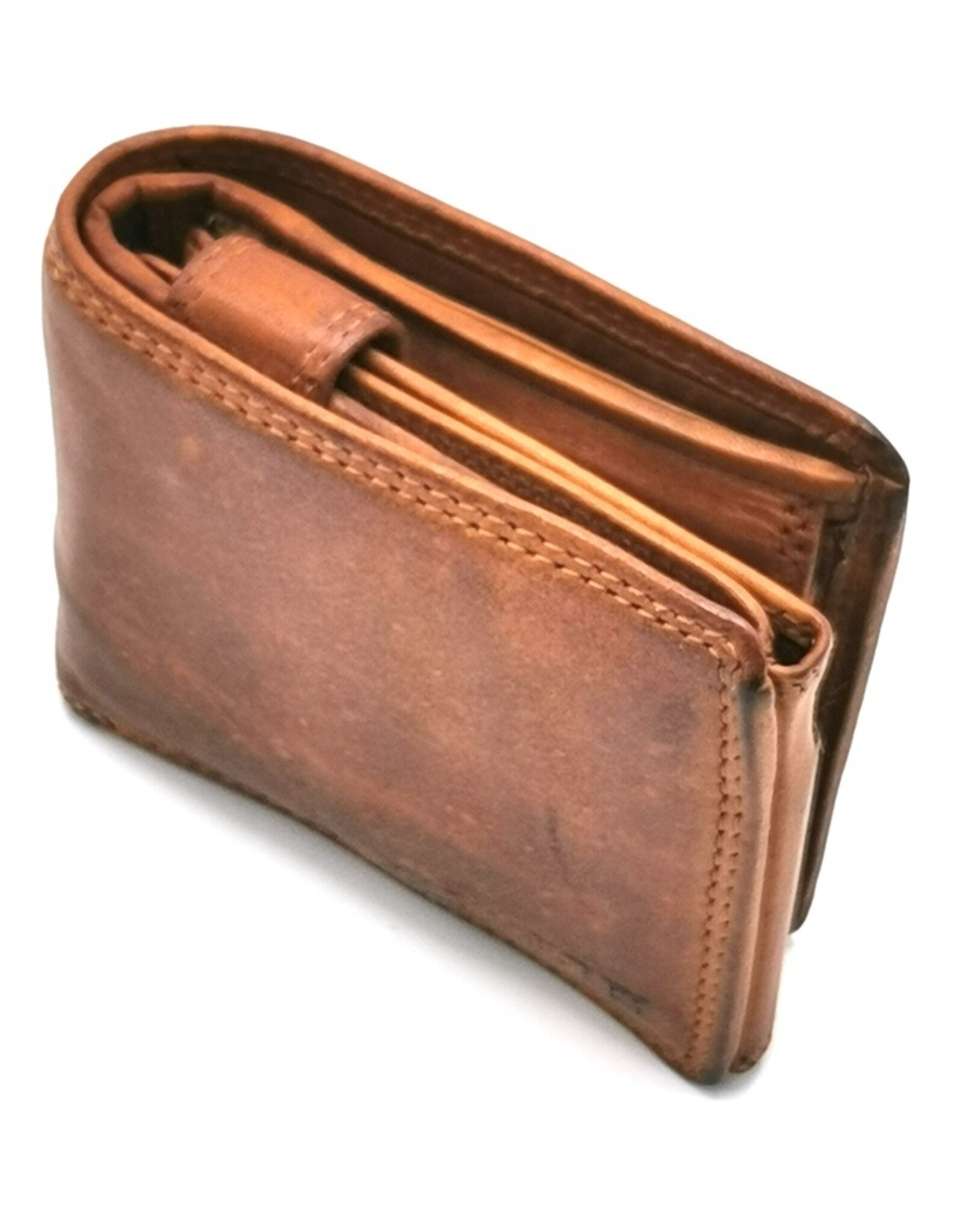 Hunters Leather Wallets - Hillburry Leather Wallet washed Leather cognac