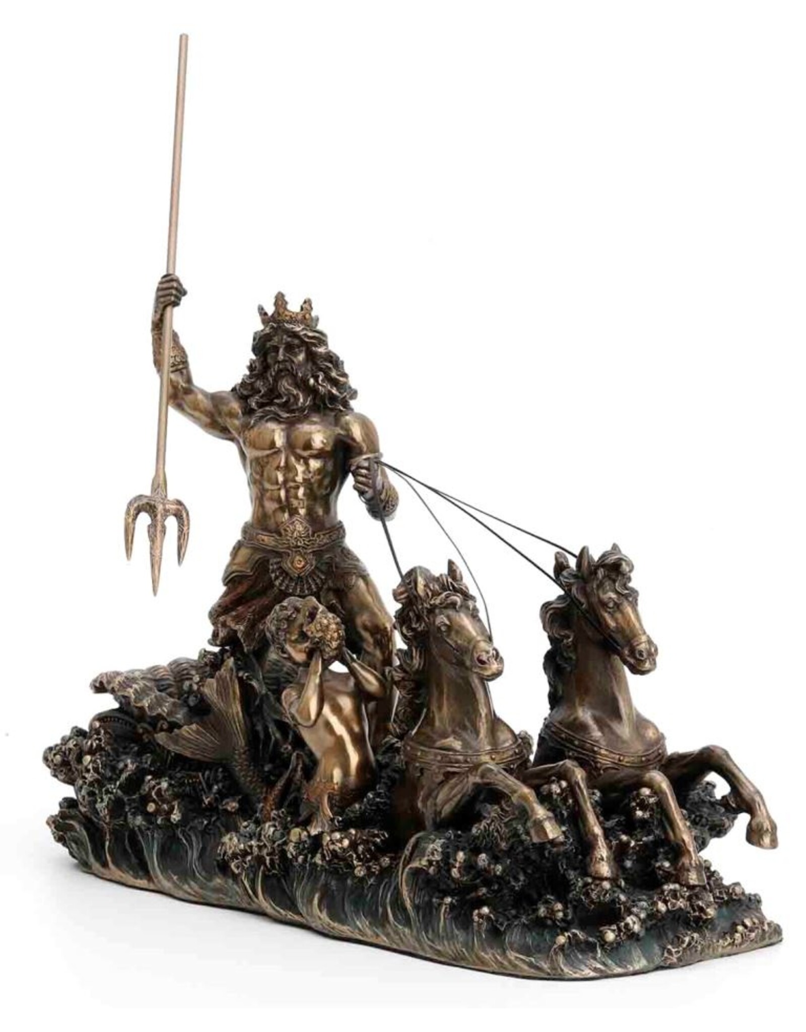 Veronese Design Giftware Beelden Collectables  - Poseidon met Wagen en Hippocampus beeld