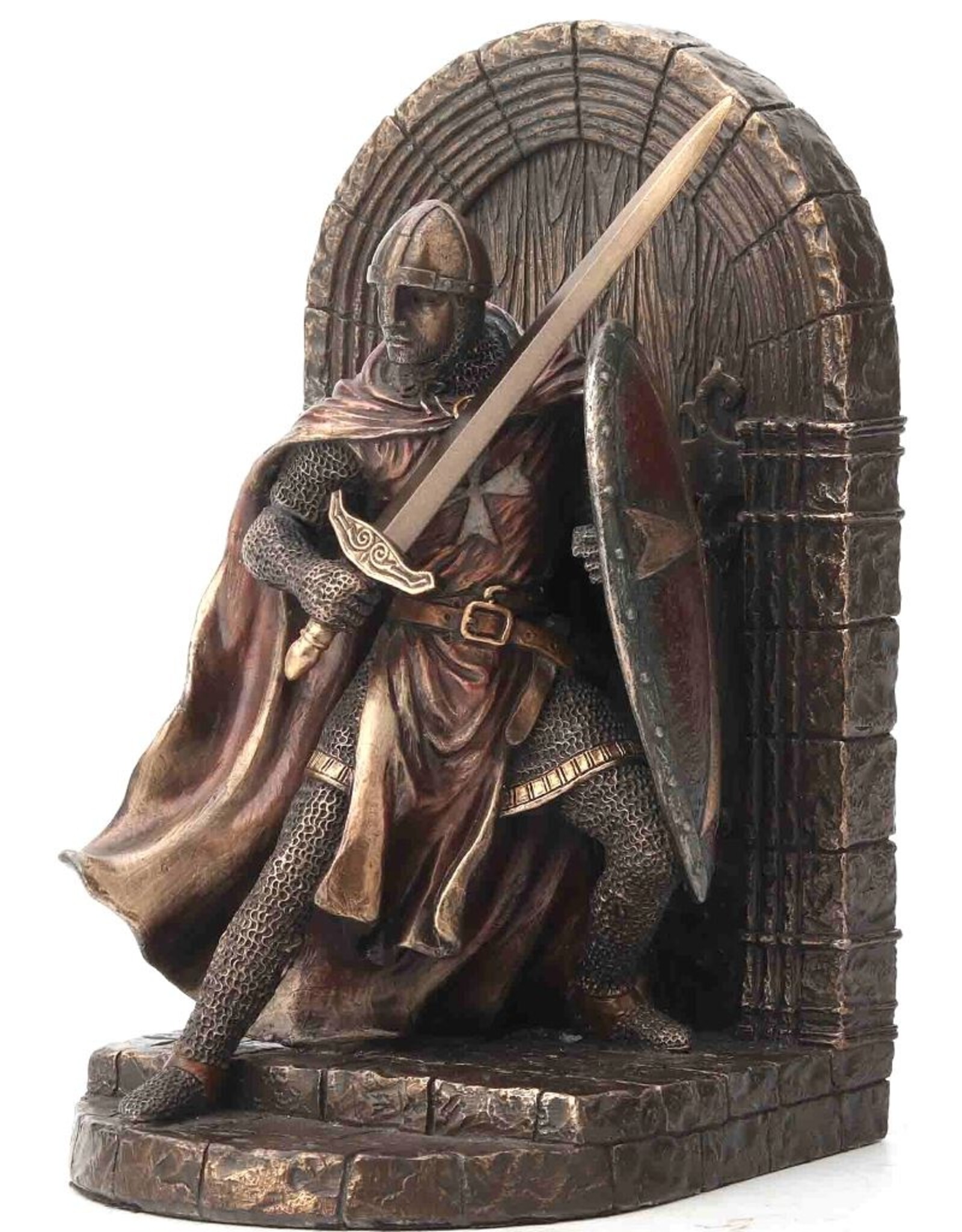 Veronese Design Veronese Design - Armored Maltese Crusader with Sword and Shield Bookend