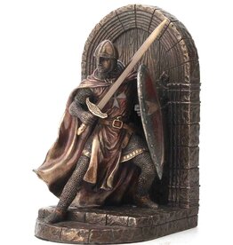 Veronese Design Armored Maltese Crusader with Sword and Shield Bookend