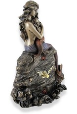 Veronese Design Giftware & Lifestyle -  Mermaid Mother and Baby Sitting on the Rock - Clock