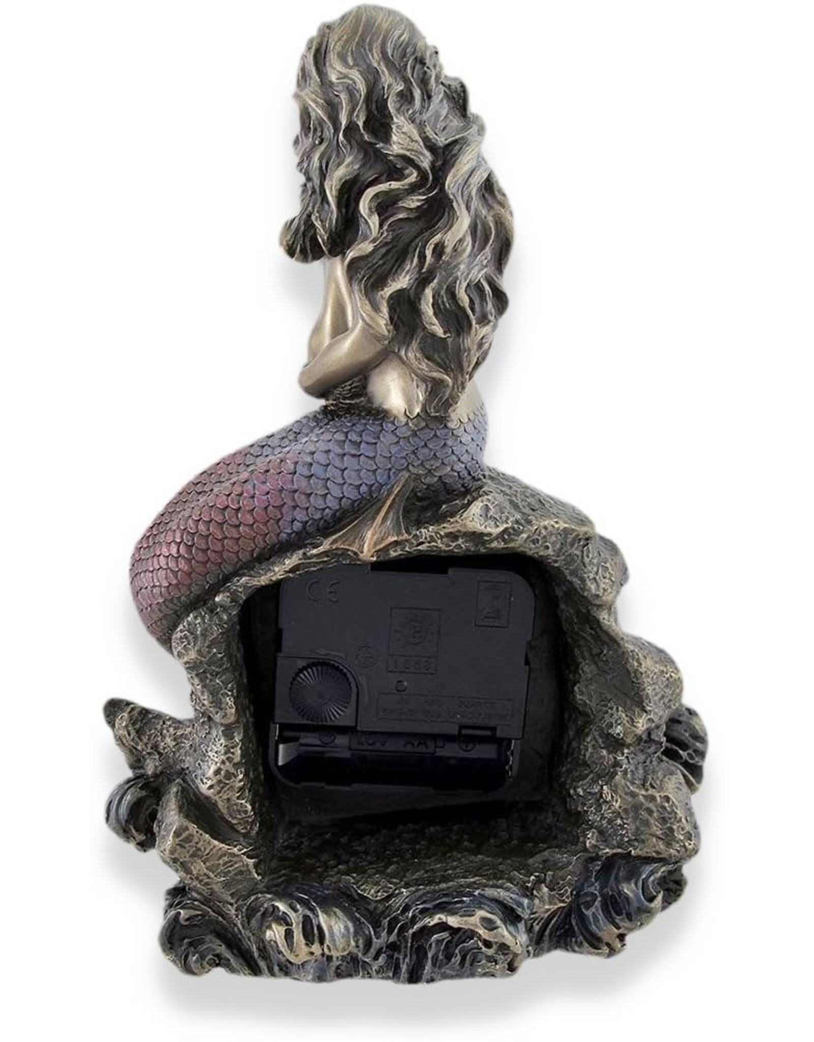 Veronese Design Giftware & Lifestyle -  Mermaid Mother and Baby Sitting on the Rock - Clock