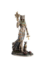 Veronese Design Giftware & Lifestyle - Egyptische Godin Bastet met Sistrum en Ankh