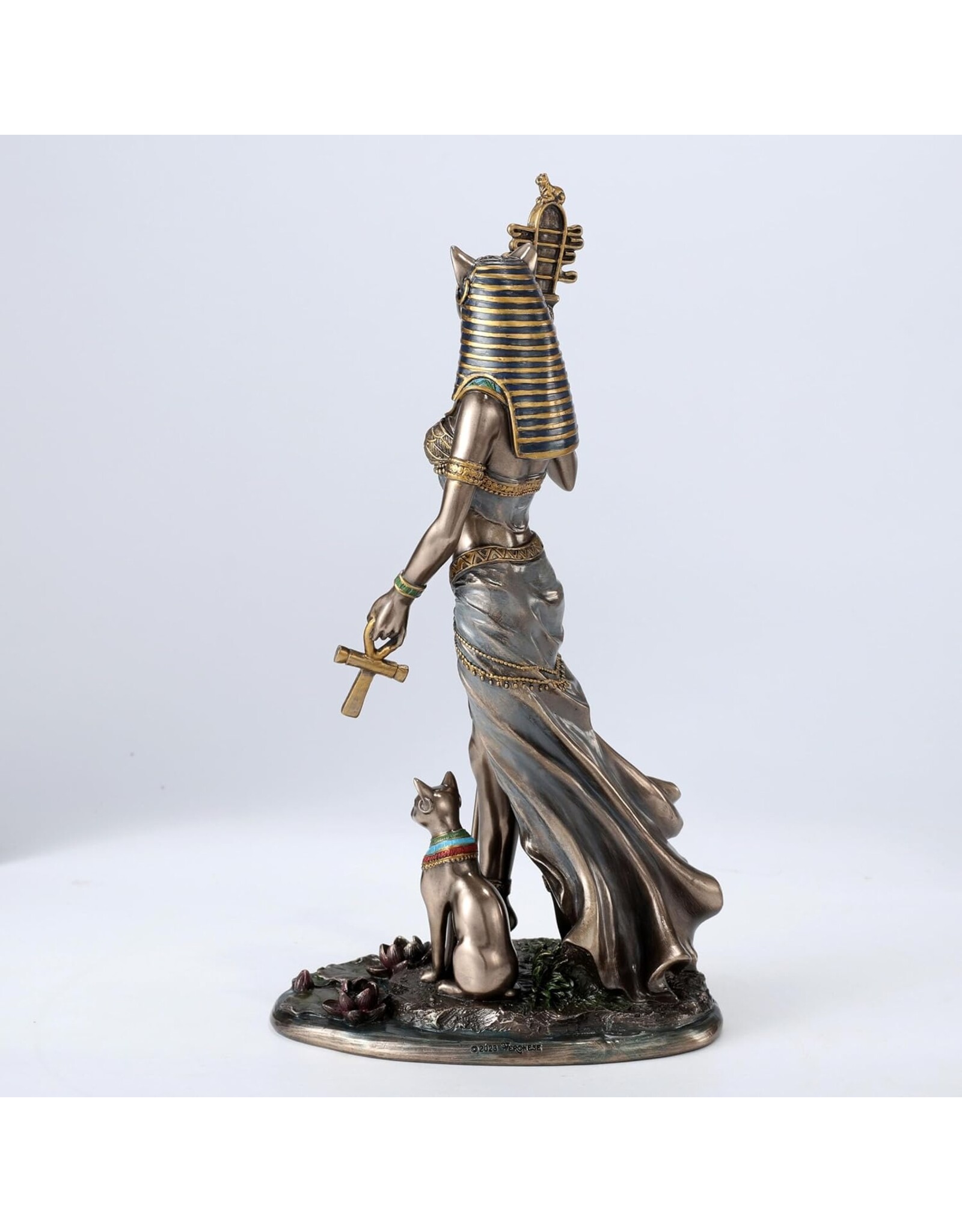 Veronese Design Giftware & Lifestyle - Egyptian Goddess Bastet with Sistrum and Ankh