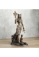 Veronese Design Giftware & Lifestyle - Egyptische Godin Bastet met Sistrum en Ankh