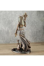 Veronese Design Giftware & Lifestyle - Egyptische Godin Bastet met Sistrum en Ankh