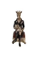 C&E Giftware & Lifestyle - Giraffe Gentlemen sitting statue 22cm