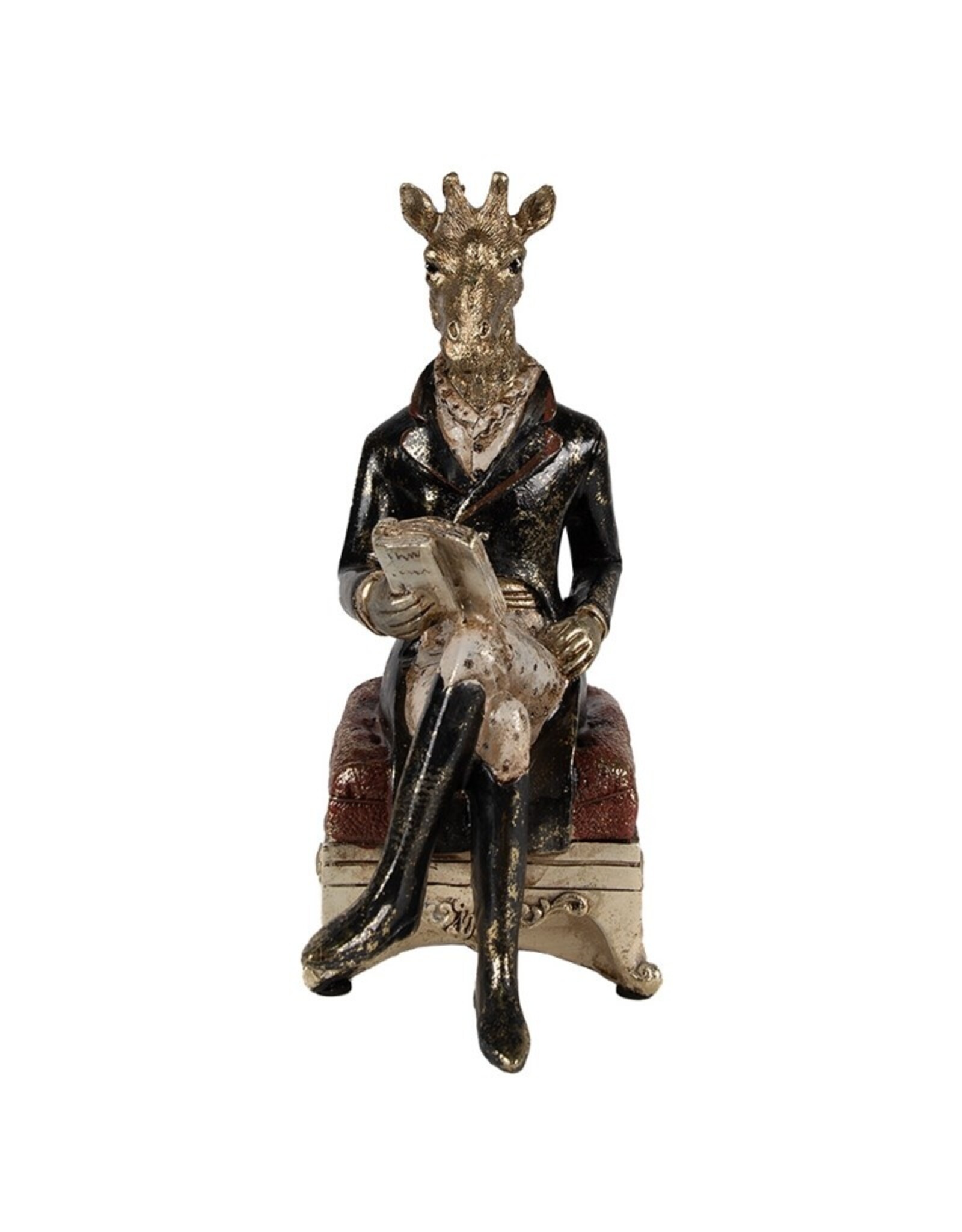 C&E Giftware & Lifestyle - Giraffe Gentlemen sitting statue 22cm