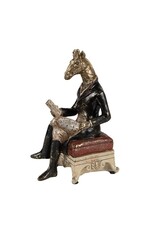 C&E Giftware & Lifestyle - Giraffe Gentlemen sitting statue 22cm