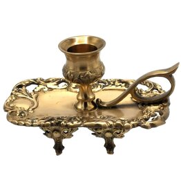 Barok Baroque Candlestick with ear handle - brass, copper colored