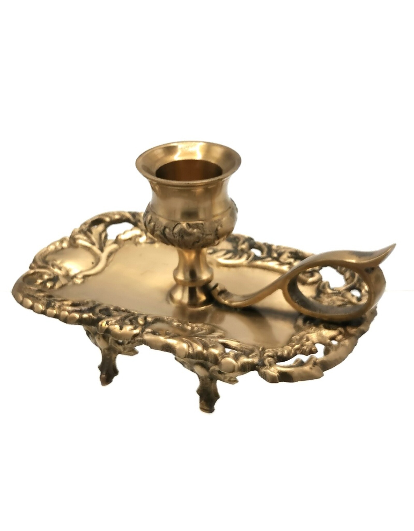 Barok Giftware & Lifestyle - Baroque Candlestick with ear handle - brass, copper colored