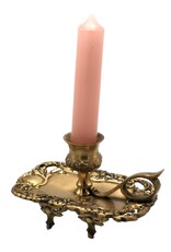 Barok Giftware & Lifestyle - Baroque Candlestick with ear handle - brass, copper colored