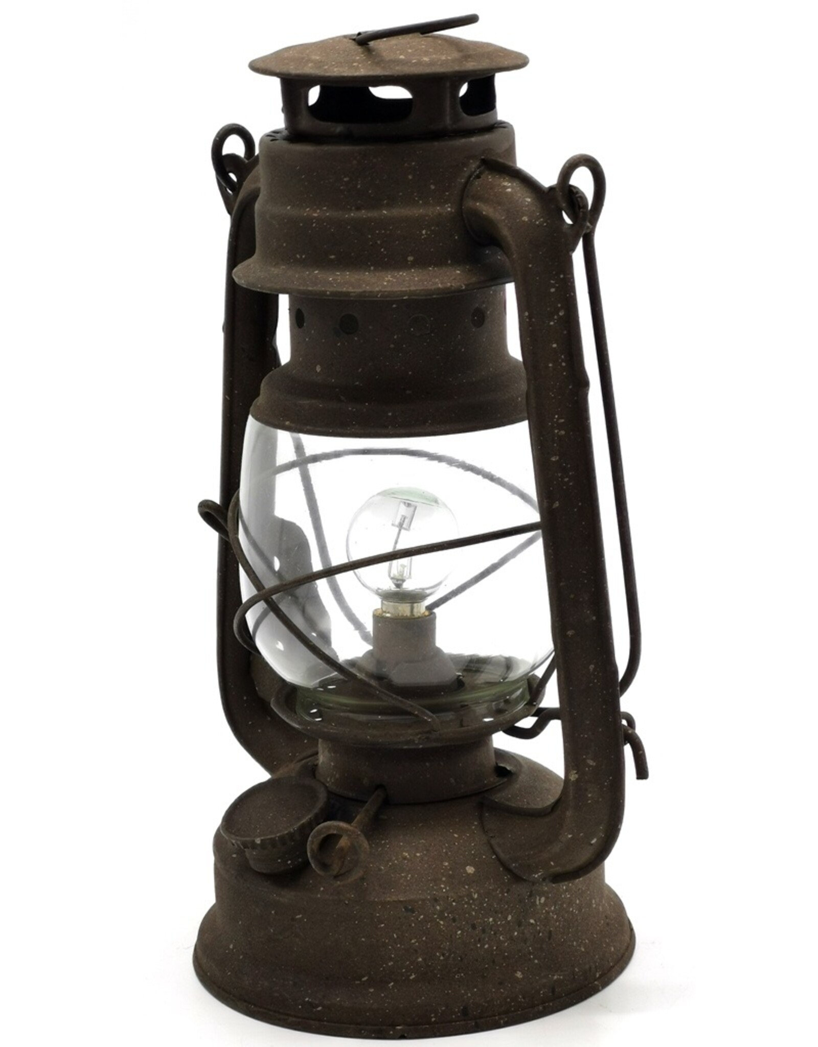 Trukado Giftware & Lifestyle -  Stormlantaarn metaal roest Vintagelook (LED-licht)