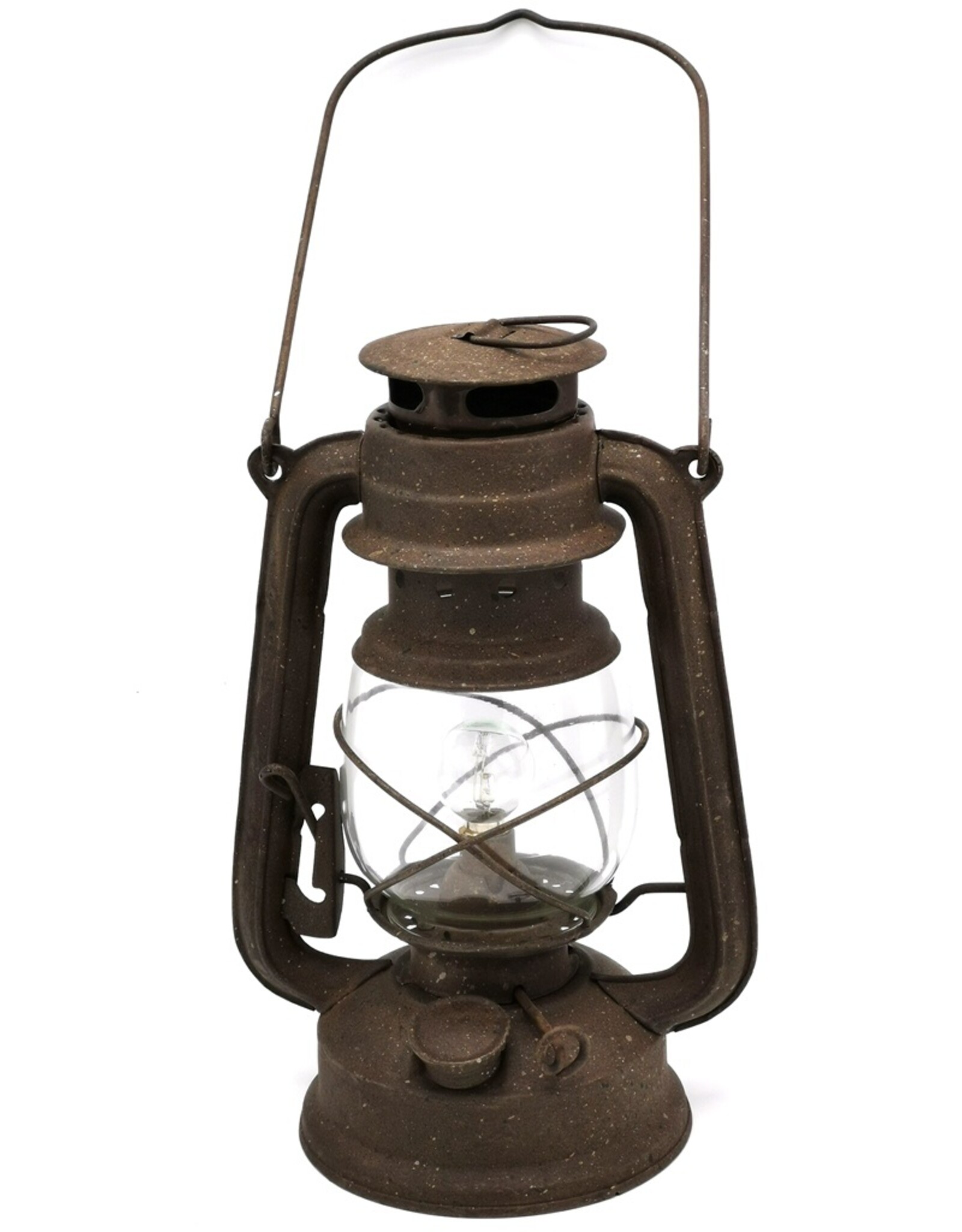 Trukado Giftware & Lifestyle -  Stormlantaarn metaal roest Vintagelook (LED-licht)