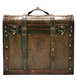 Stip Wooden Vintage Suitcase finished with Eco-Leather