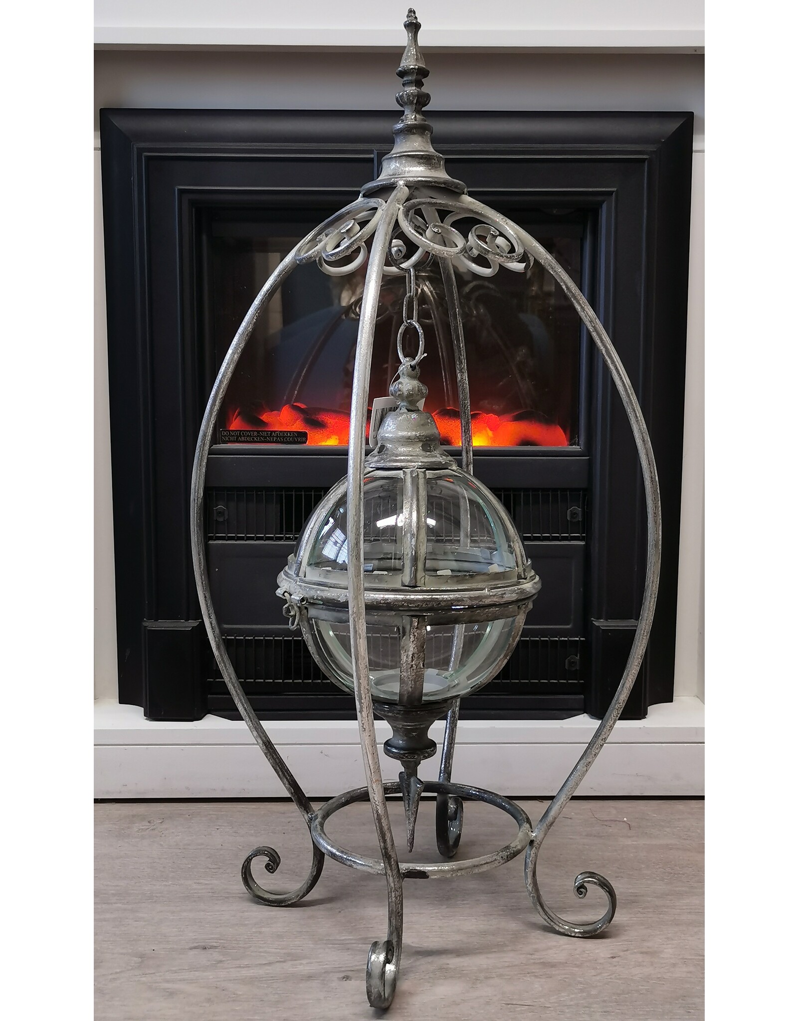 Trukado Miscellaneous - Hanging Lantern with Floating Glass Sphere on Standard (M)