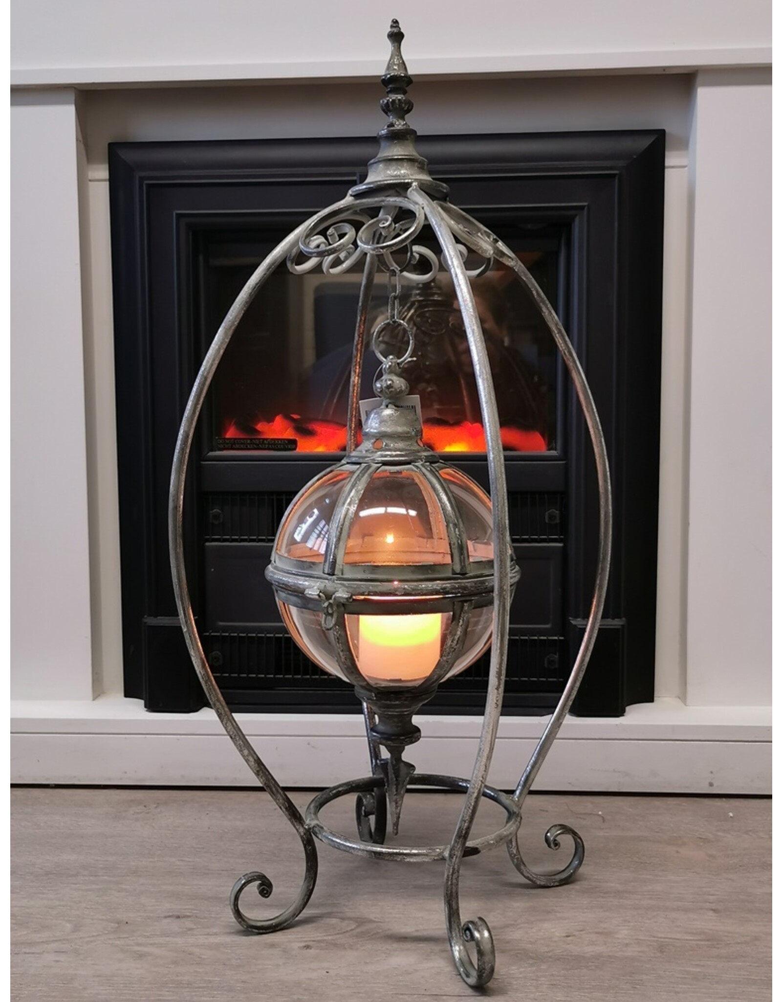 Trukado Miscellaneous - Hanging Lantern with Floating Glass Sphere on Standard (M)