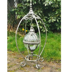 Trukado Hanging Lantern with Floating Glass Sphere on Standard (M)