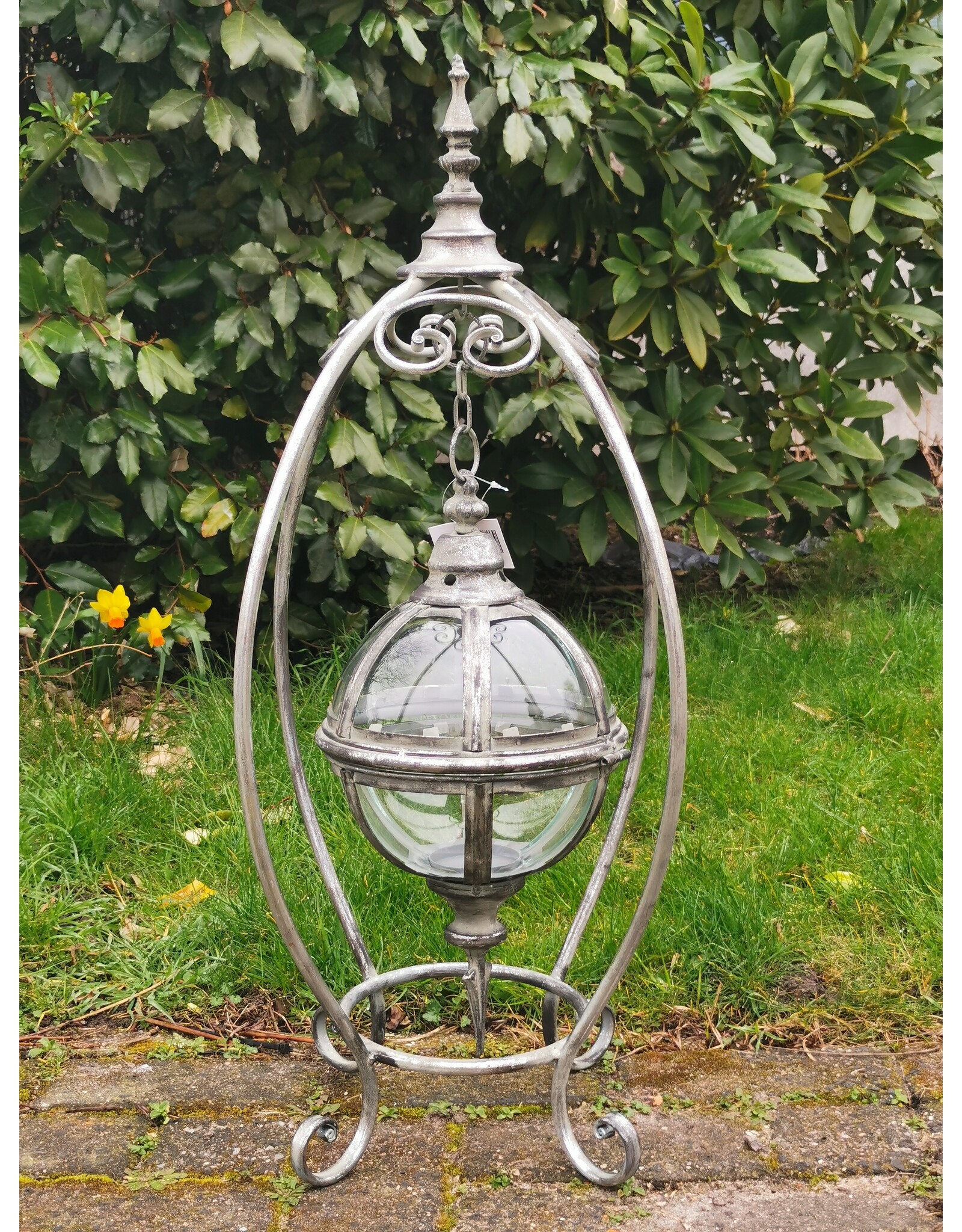 Trukado Miscellaneous - Hanging Lantern with Floating Glass Sphere on Standard (M)