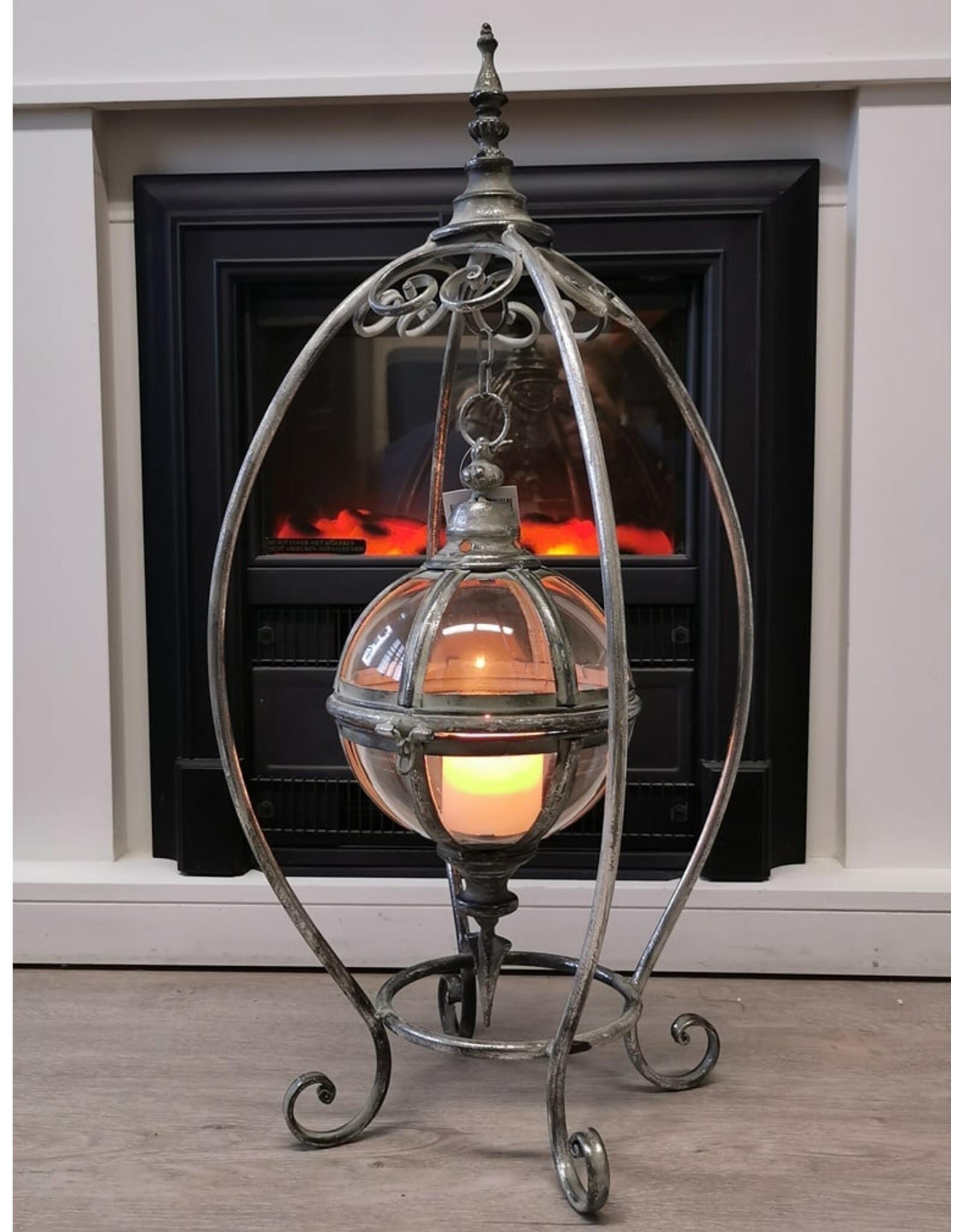 Trukado Miscellaneous - Hanging Lantern with Floating Glass Sphere on Standard (SET)