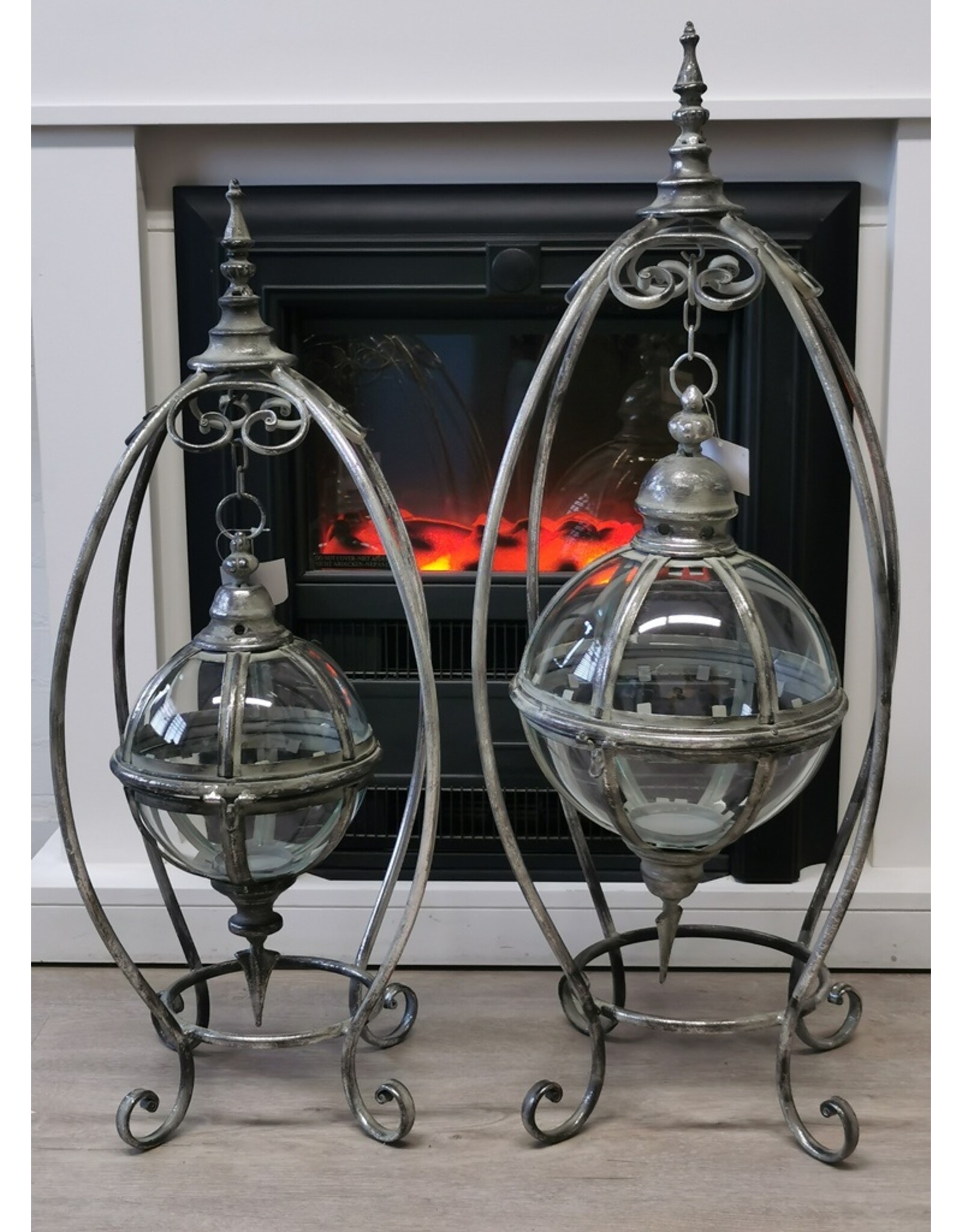 Trukado Miscellaneous - Hanging Lantern with Floating Glass Sphere on Standard (SET)