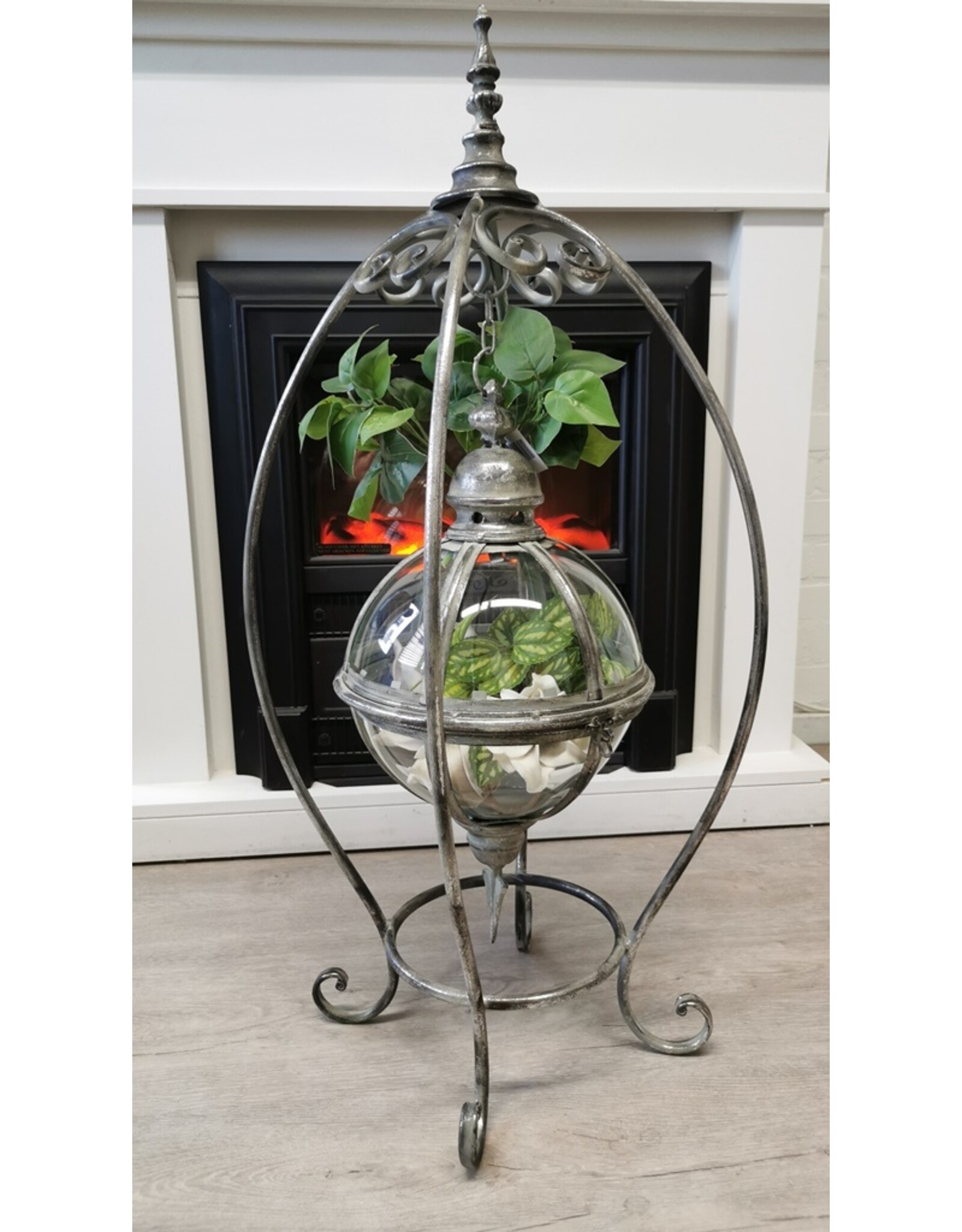 Trukado Miscellaneous - Hanging Lantern with Floating Glass Sphere on Standard (SET)