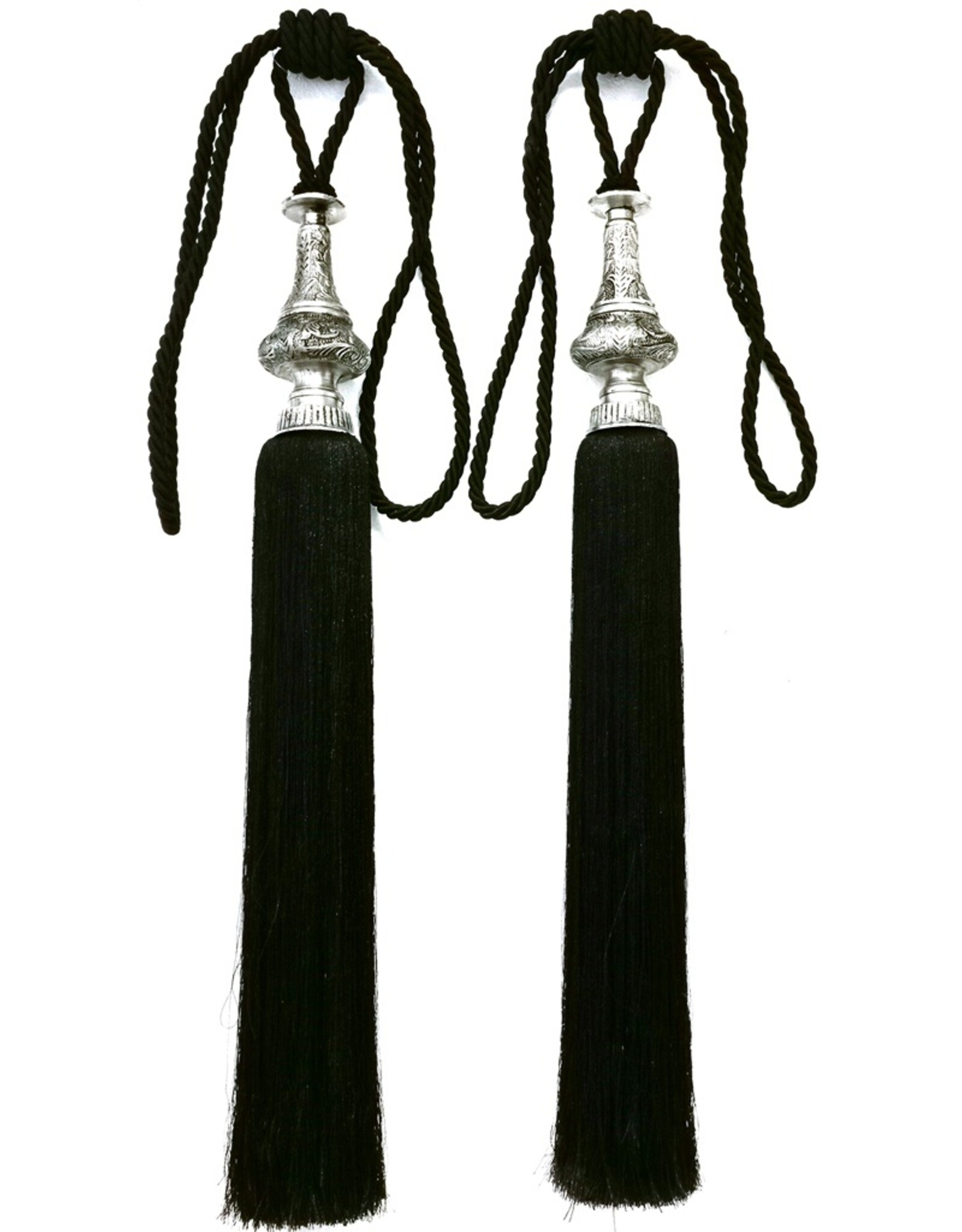 Dutch Style Miscellaneous - Tassel Baroque Style Black Set of 2 (Large)