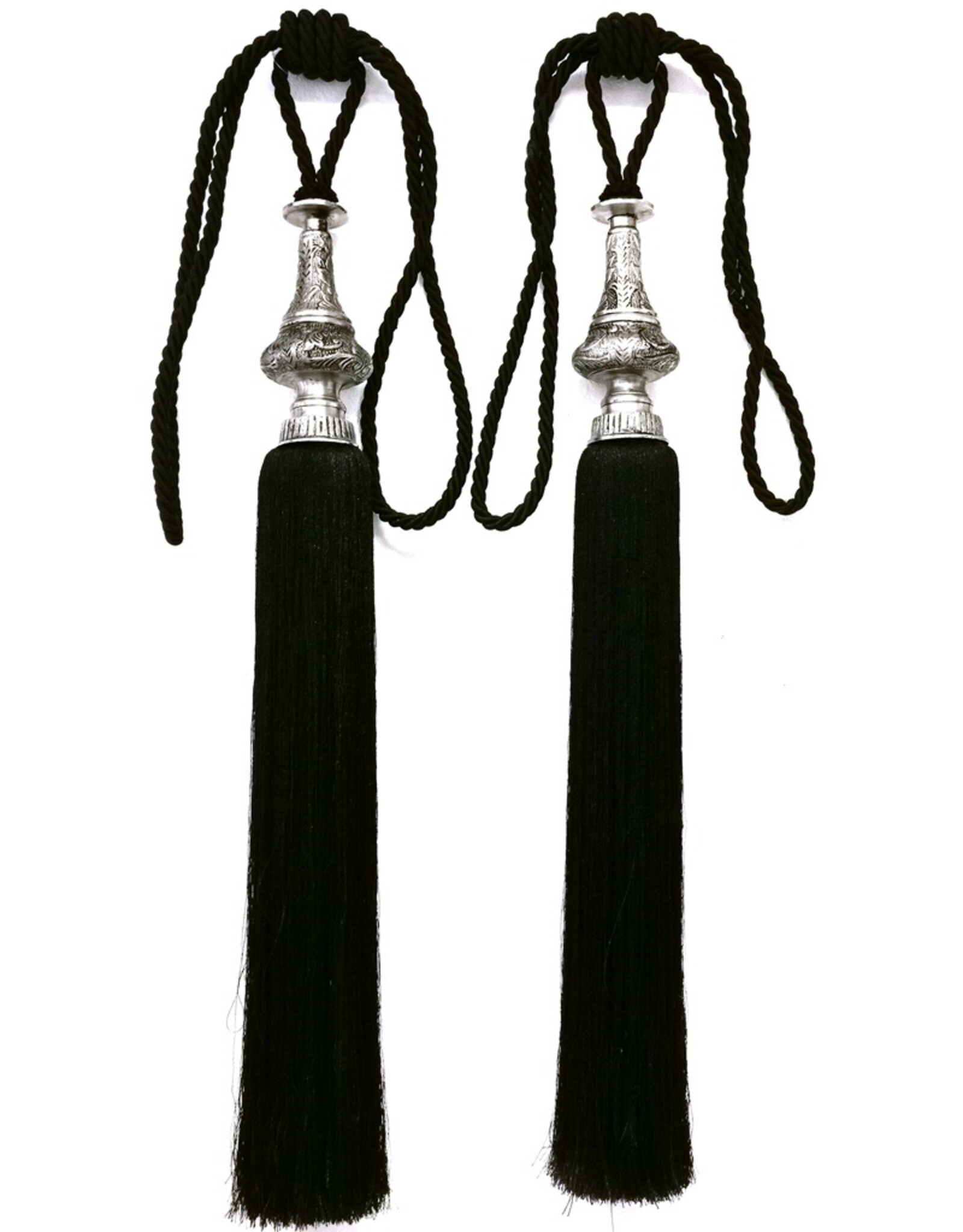 Dutch Style Miscellaneous - Tassel Baroque Style Black Set of 2 (Large)