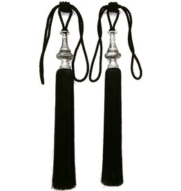 Dutch Style Tassel Baroque Style Black Set of 2 (Large)