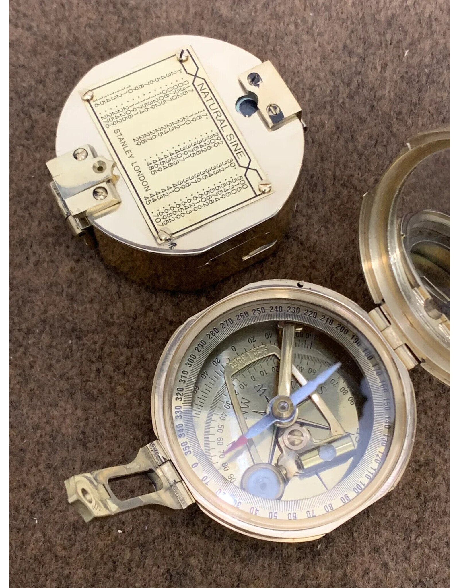 Trukado Giftware and Collectables - Brunton Compass with level gouge in wooden box (replica)