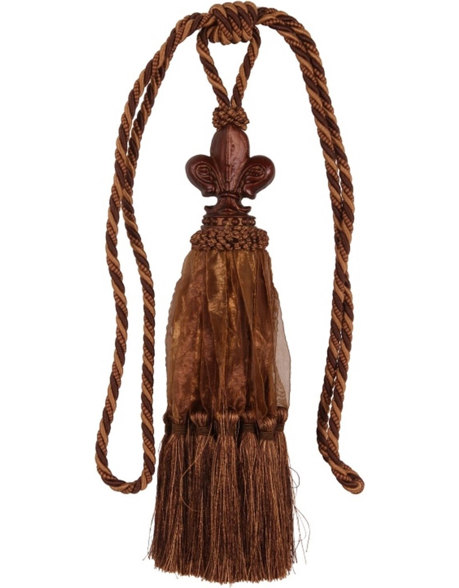 Dutch Style Miscellaneous - Tassel Baroque Style Fleur de Lis Brown