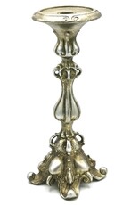 Dutch Style Giftware Figurines Collectables - Candlestick Baroque old silver color polyresin