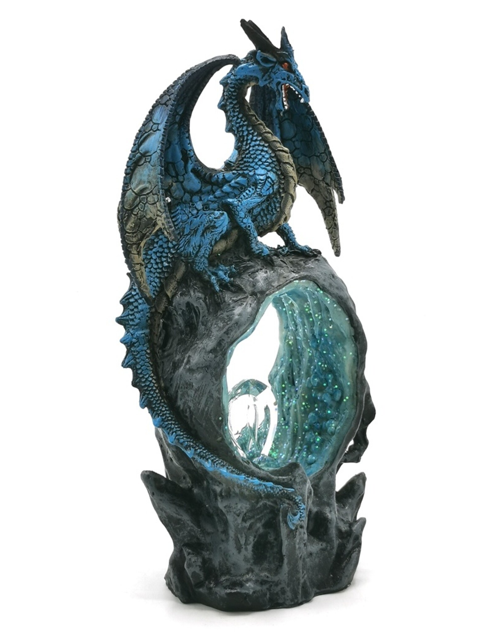 Alator Giftware, beelden, collectables - Frostwing's Gateway Blauwe Draak Kristal LED - Beeldje 27cm