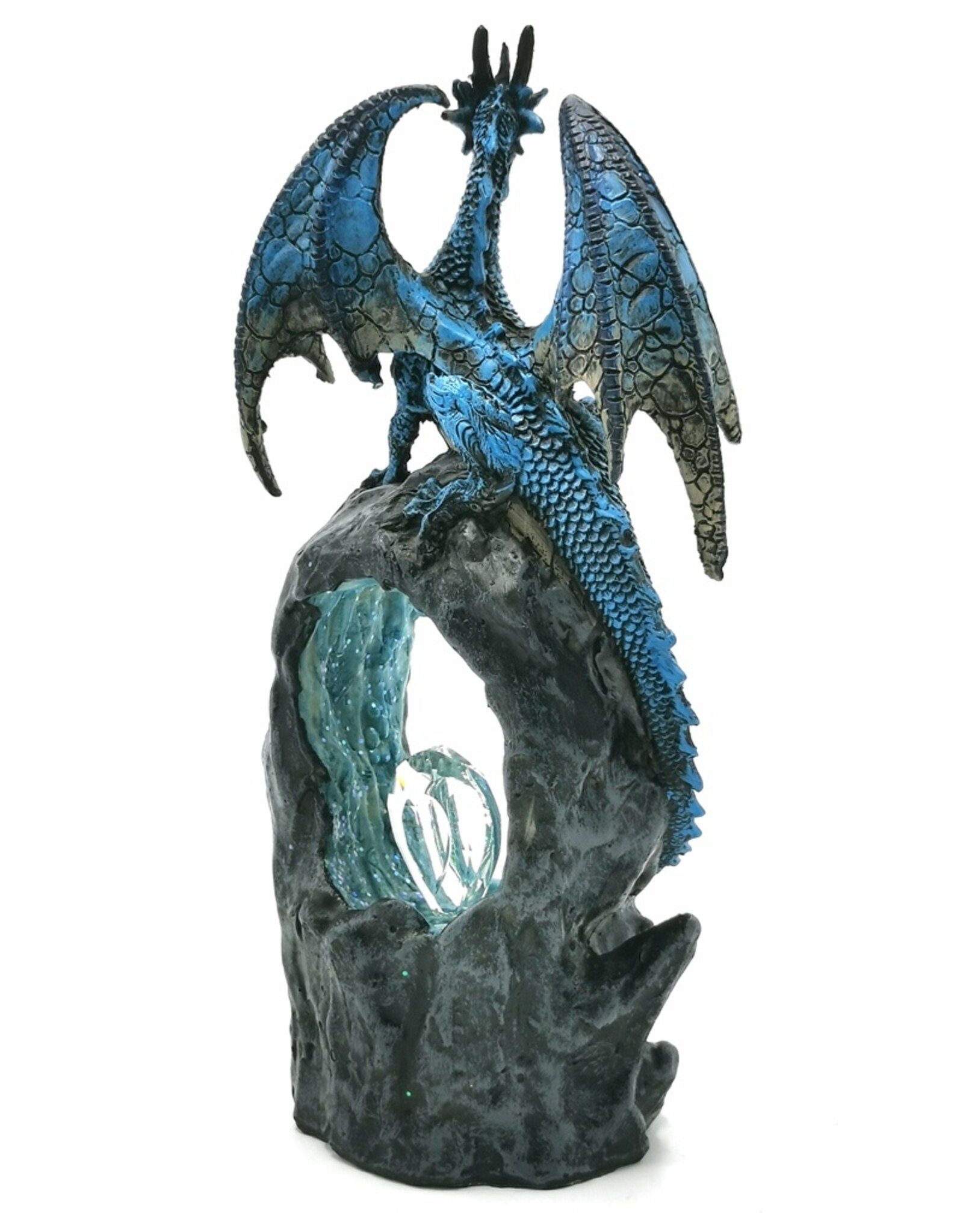 Alator Giftware, beelden, collectables - Frostwing's Gateway Blauwe Draak Kristal LED - Beeldje 27cm