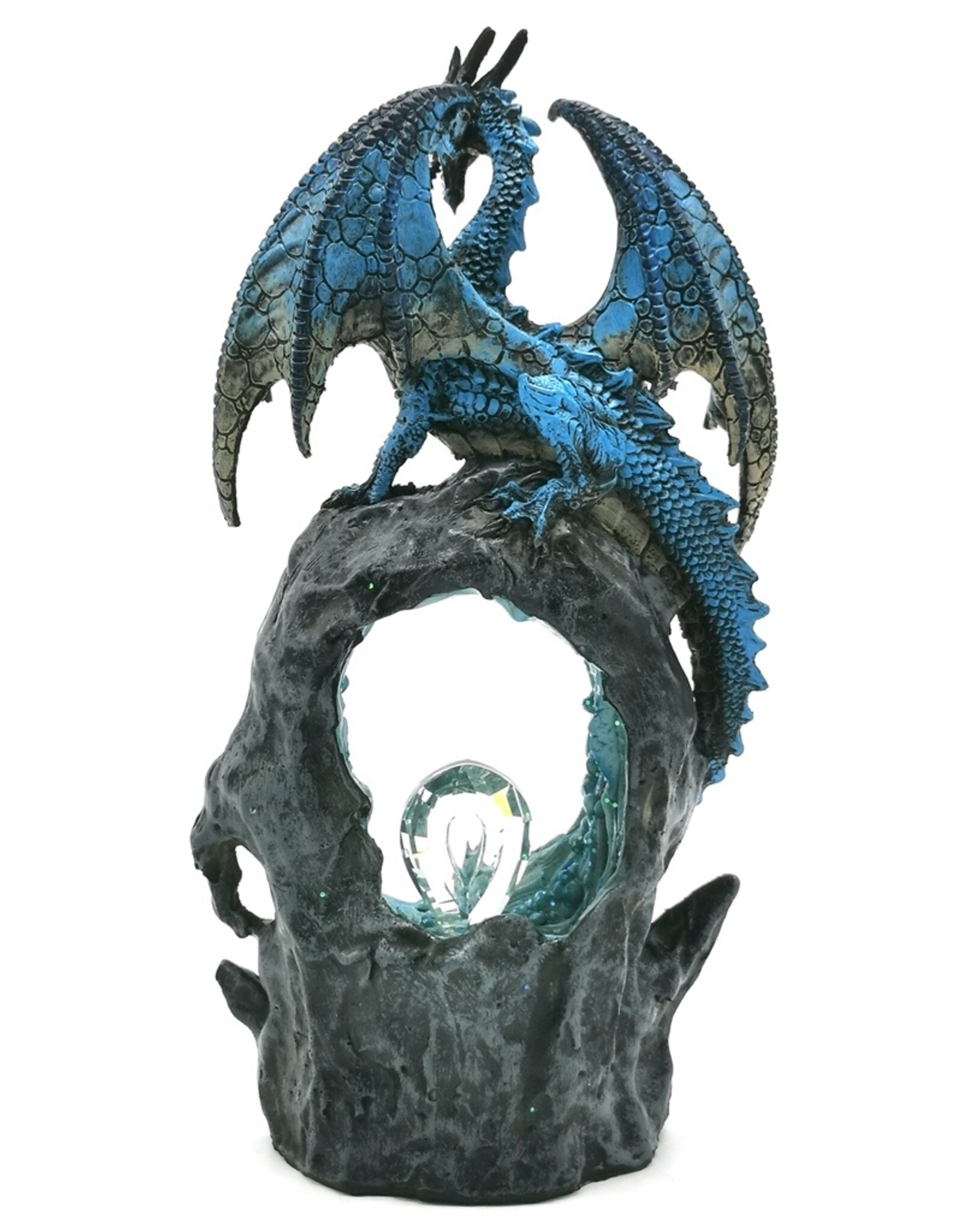 Alator Giftware Figurines Collectables - Frostwing's Gateway Figurine Blue Dragon Crystal LED 27cm