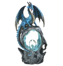 Alator Frostwing's Gateway Figurine Blue Dragon Crystal LED 27cm