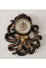 Alator Giftware, beelden, collectables - Steampunk Octopus Inktvis Wandklok Octoclock - 26cm