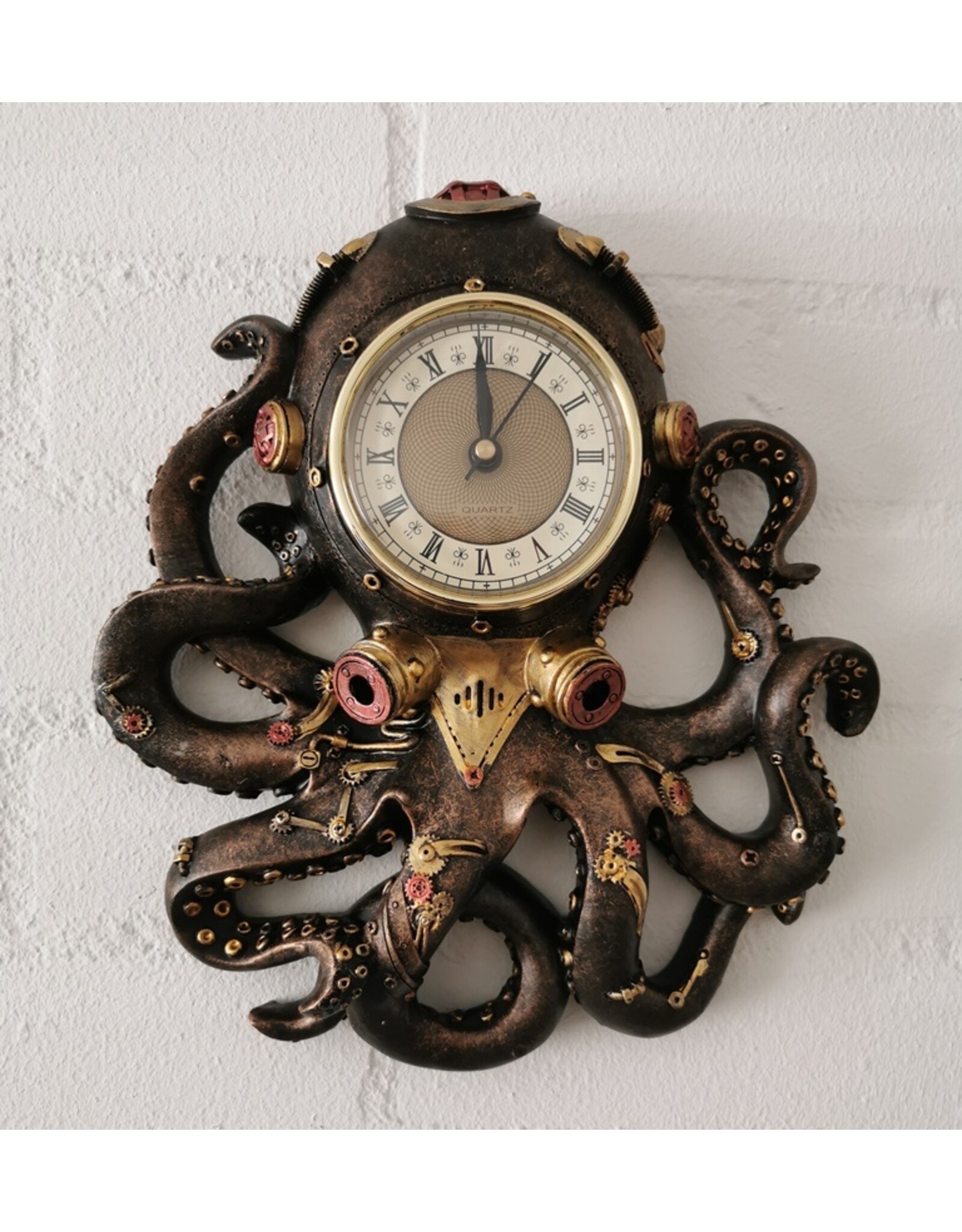 Alator Giftware Figurines Collectables - Octoclock Steampunk Octopus Squid Wall Clock - 26cm