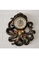 Alator Giftware, beelden, collectables - Steampunk Octopus Inktvis Wandklok Octoclock - 26cm