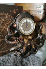 Alator Giftware, beelden, collectables - Steampunk Octopus Inktvis Wandklok Octoclock - 26cm